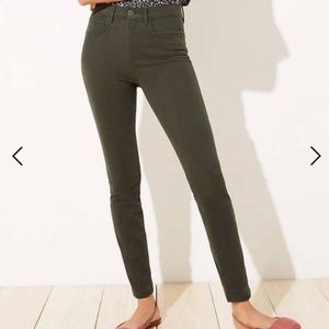 LOFT Five Pocket Legging Pants in Sateen, Bold Olive